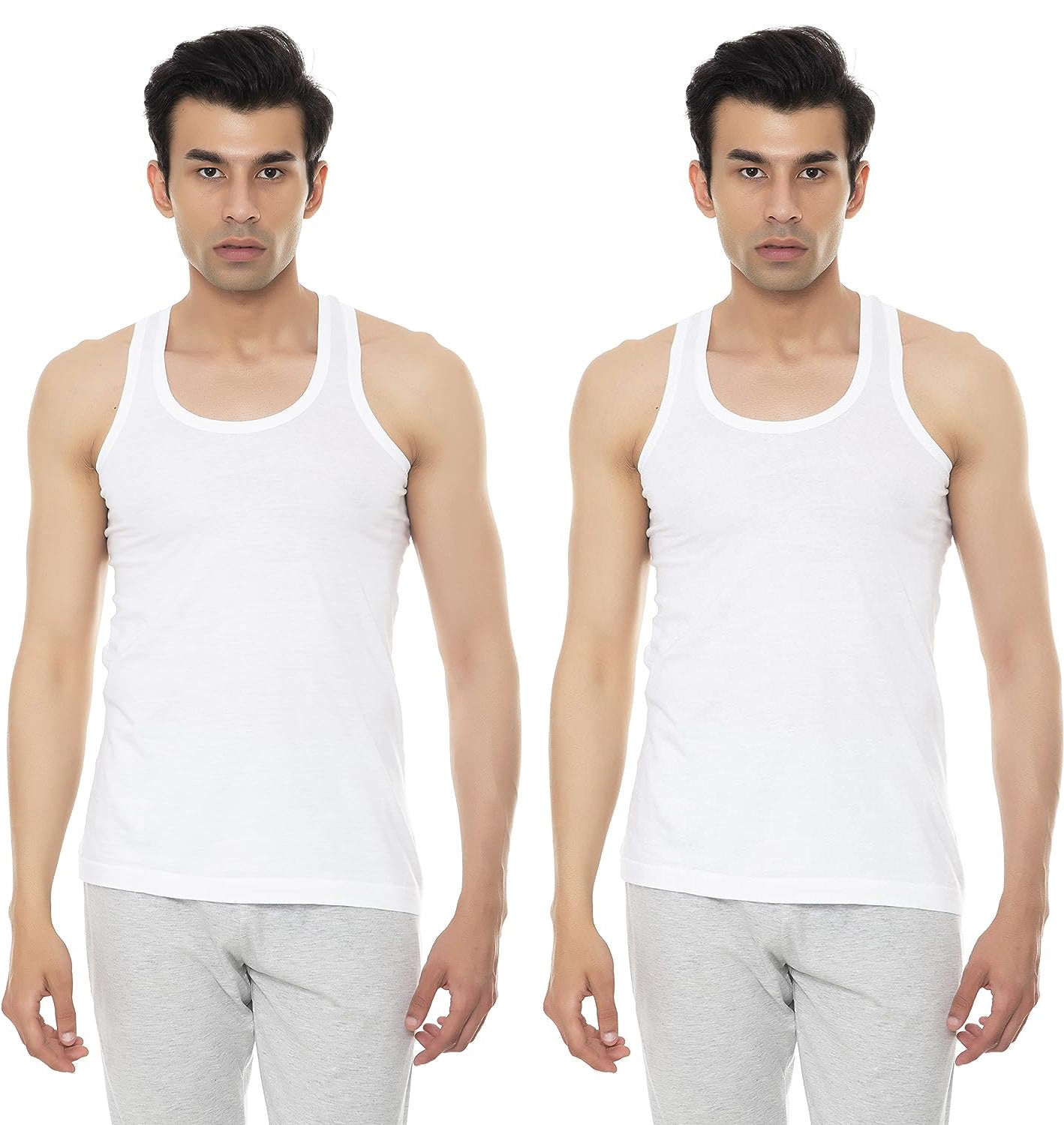 Amul Comfy Pack Of 2 Amul Vest Men Vest (White)